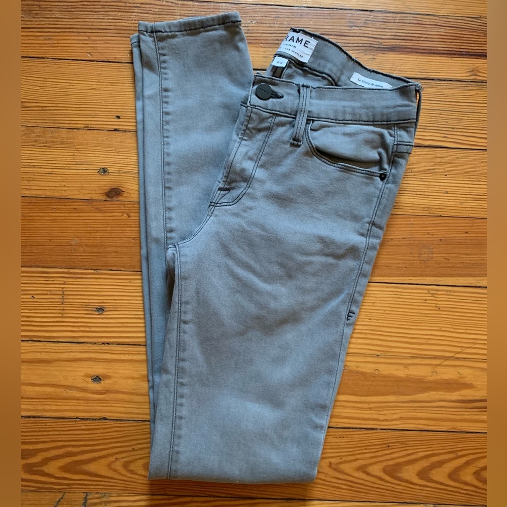 Frame Denim Grey LeSkinny de Jeanne Distressed Jeans Size 27 👖 - Picture 8 of 8